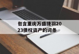 包含重庆万盛捷羽2023债权资产的词条