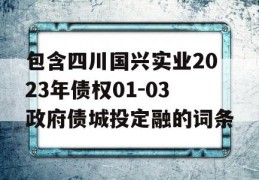 包含四川国兴实业2023年债权01-03政府债城投定融的词条