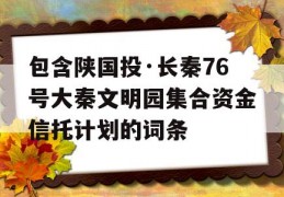 包含陕国投·长秦76号大秦文明园集合资金信托计划的词条