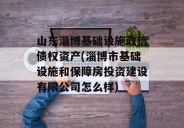 山东淄博基础设施政信债权资产(淄博市基础设施和保障房投资建设有限公司怎么样)