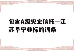 包含A级央企信托—江苏阜宁非标的词条