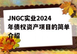 JNGC实业2024年债权资产项目的简单介绍