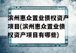 滨州惠众置业债权资产项目(滨州惠众置业债权资产项目有哪些)