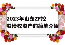 2023年山东ZF控股债权资产的简单介绍