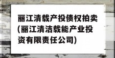 丽江清载产投债权拍卖(丽江清洁载能产业投资有限责任公司)