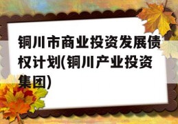 铜川市商业投资发展债权计划(铜川产业投资集团)