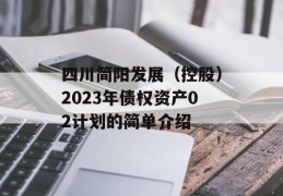 四川简阳发展（控股）2023年债权资产02计划的简单介绍