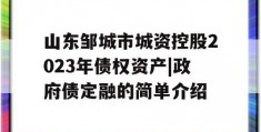 山东邹城市城资控股2023年债权资产|政府债定融的简单介绍