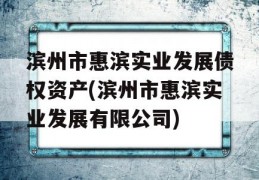 滨州市惠滨实业发展债权资产(滨州市惠滨实业发展有限公司)