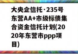 大央企信托·235号东营AA+市级标债集合资金信托计划(2020年东营市ppp项目)