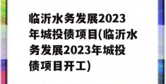 临沂水务发展2023年城投债项目(临沂水务发展2023年城投债项目开工)