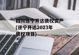 四川遂宁开达债权资产(遂宁开达2023年债权项目)