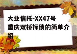 大业信托-XX47号重庆双桥标债的简单介绍