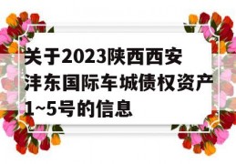 关于2023陕西西安沣东国际车城债权资产1~5号的信息