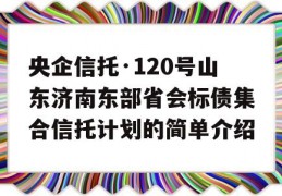 央企信托·120号山东济南东部省会标债集合信托计划的简单介绍