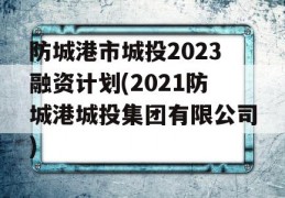 防城港市城投2023融资计划(2021防城港城投集团有限公司)