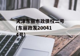 天津东丽市政债权二号(东丽政发200414号)