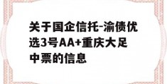 关于国企信托-渝债优选3号AA+重庆大足中票的信息