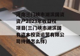 河南三门峡市湖滨国资资产2023年收益权项目(三门峡市湖滨国有资本投资运营有限公司待遇怎么样)