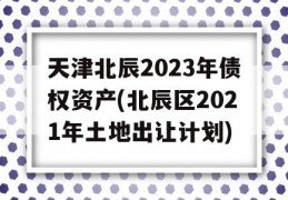 天津北辰2023年债权资产(北辰区2021年土地出让计划)