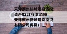 天津蓟州新城建设债权资产02政府债定融(天津蓟州新城建设投资有限公司评级)