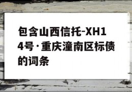 包含山西信托-XH14号·重庆潼南区标债的词条