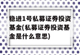 稳进1号私募证券投资基金(私募证券投资基金是什么意思)