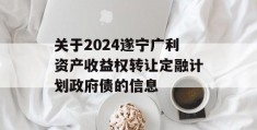 关于2024遂宁广利资产收益权转让定融计划政府债的信息