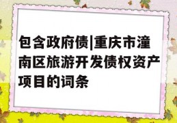 包含政府债|重庆市潼南区旅游开发债权资产项目的词条