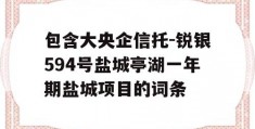 包含大央企信托-锐银594号盐城亭湖一年期盐城项目的词条