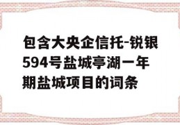 包含大央企信托-锐银594号盐城亭湖一年期盐城项目的词条