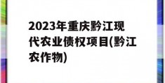 2023年重庆黔江现代农业债权项目(黔江农作物)