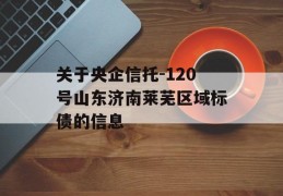 关于央企信托-120号山东济南莱芜区域标债的信息