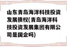 山东青岛海洋科技投资发展债权(青岛海洋科技投资发展集团有限公司是国企吗)