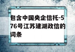 包含中国央企信托-576号江苏建湖政信的词条