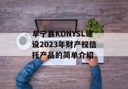 阜宁县KDNYSL建设2023年财产权信托产品的简单介绍