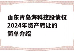 山东青岛海科控股债权2024年资产转让的简单介绍