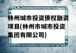 林州城市投资债权融资项目(林州市城市投资集团有限公司)