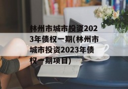 林州市城市投资2023年债权一期(林州市城市投资2023年债权一期项目)