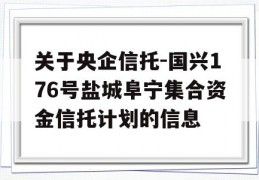 关于央企信托-国兴176号盐城阜宁集合资金信托计划的信息