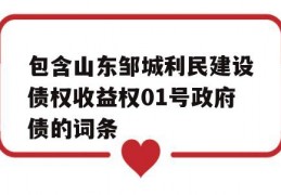 包含山东邹城利民建设债权收益权01号政府债的词条