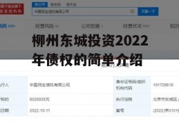 柳州东城投资2022年债权的简单介绍