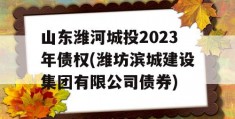 山东潍河城投2023年债权(潍坊滨城建设集团有限公司债券)