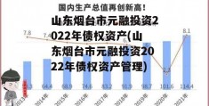 山东烟台市元融投资2022年债权资产(山东烟台市元融投资2022年债权资产管理)