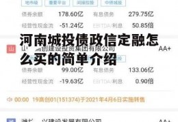 河南城投债政信定融怎么买的简单介绍