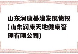 山东润康基建发展债权(山东润康天地健康管理有限公司)