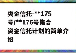 央企信托-**175号/**176号集合资金信托计划的简单介绍