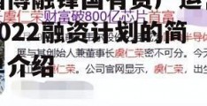 淄博融锋国有资产运营2022融资计划的简单介绍