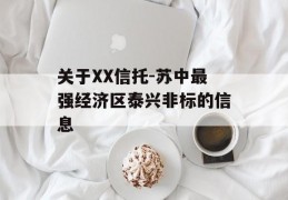 关于XX信托-苏中最强经济区泰兴非标的信息