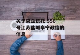 关于央企信托-556号江苏盐城阜宁政信的信息